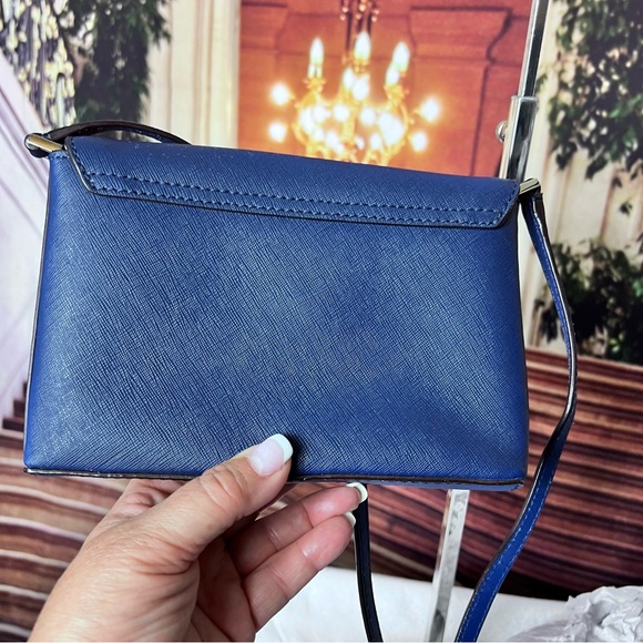 Authentic Kate Spade Navy Blue Leather Astor Court Flap Crossbody Bag excellent - Picture 11 of 15